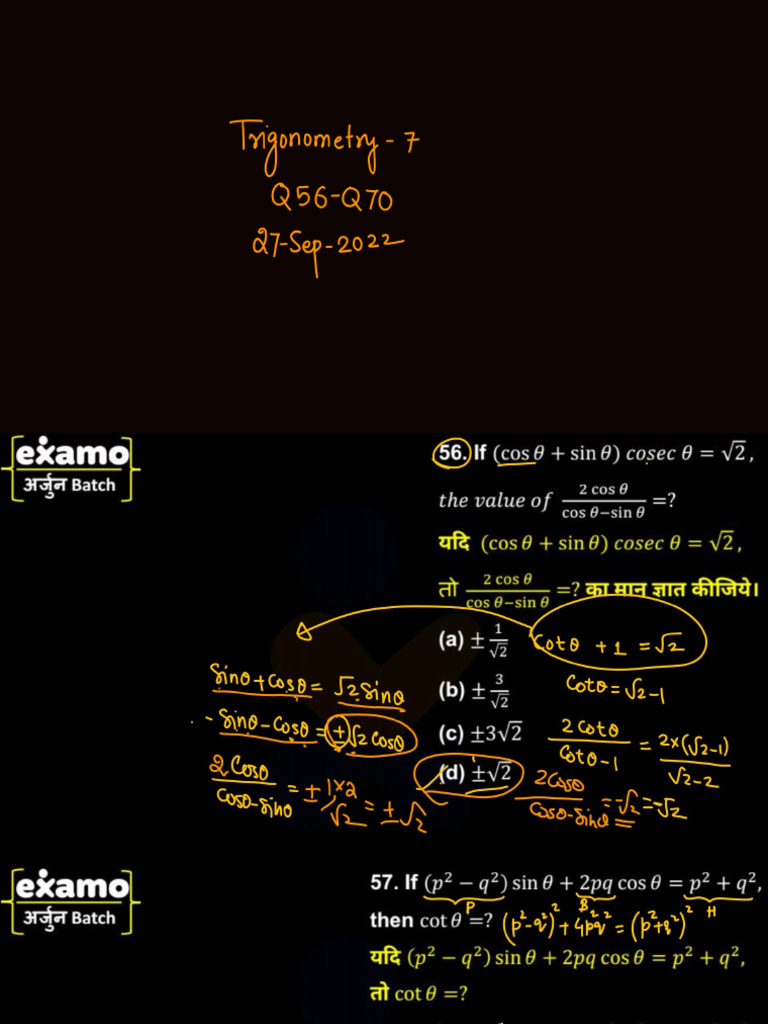 199) Trigonometry Class - 7 - PDF | PDF