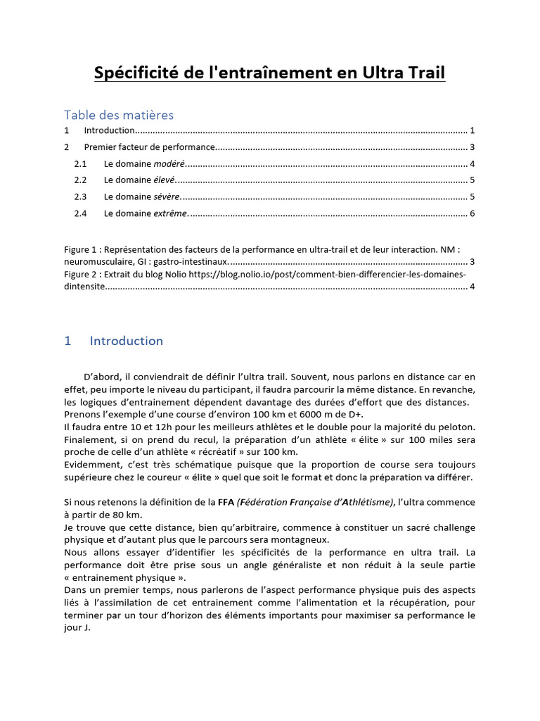 Entraînement spécifique pour l'Ultra Trail | PDF | Musculation | Acide ...