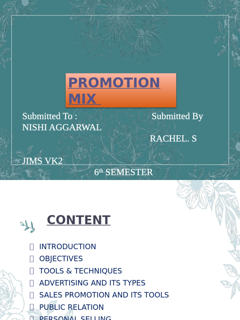 Promotion Mix: Tools and Techniques Explained | PDF | Marketing ...
