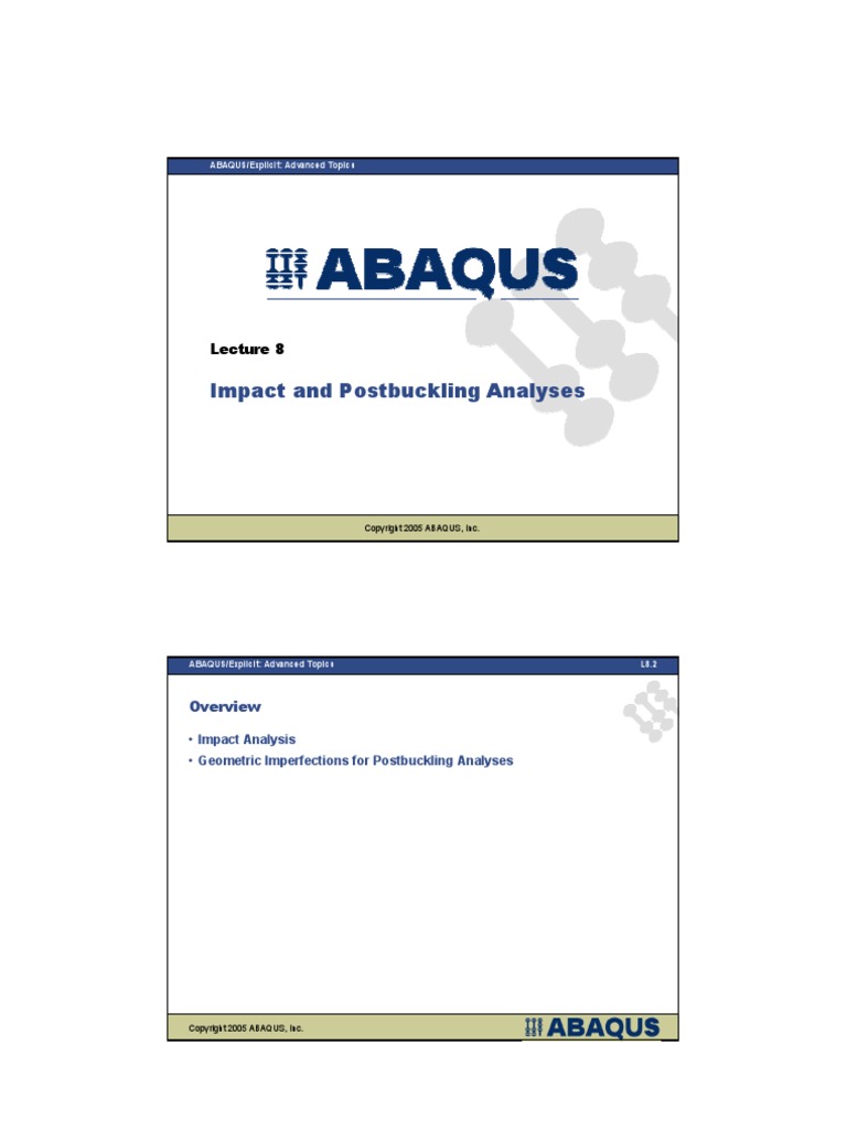 Lecture 8 - Post Buckling and Impact Analyses | PDF | Buckling ...