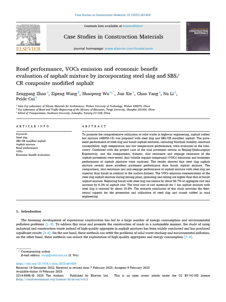 1 s2.0 S2214509523001080 Main | PDF | Road Surface | Construction Aggregate