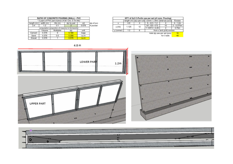 PVC Formwork Quantity Calculation | PDF