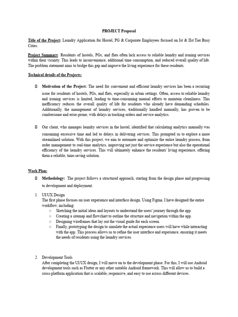 Laundry App Proposal for Urban Residents | PDF | Computing ...
