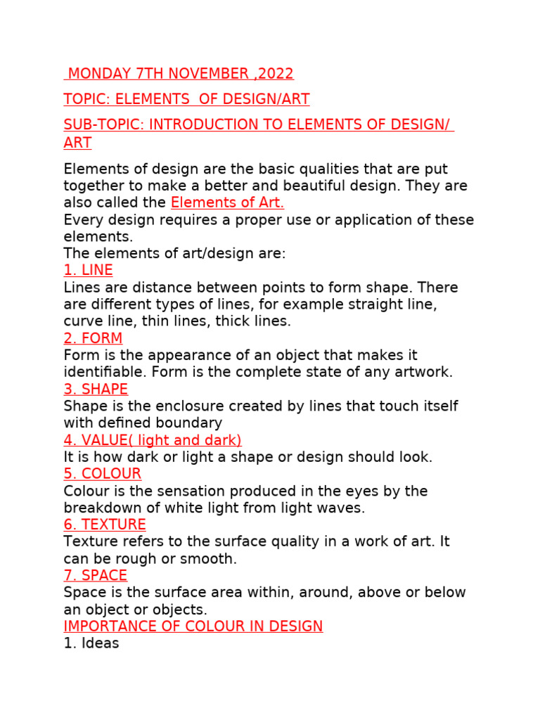 Elements and Principles of Design Explained | PDF | Color | Light