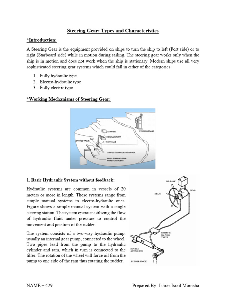 Steering Gear (Self-Study) | PDF | Pump | Steering