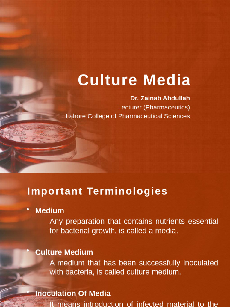 Culture Media Pdf Growth Medium Agar