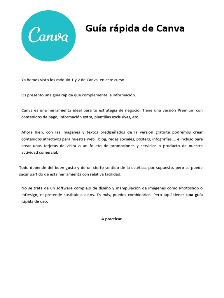 Canvas Guia Rápida | PDF | Aplicación movil | Informática