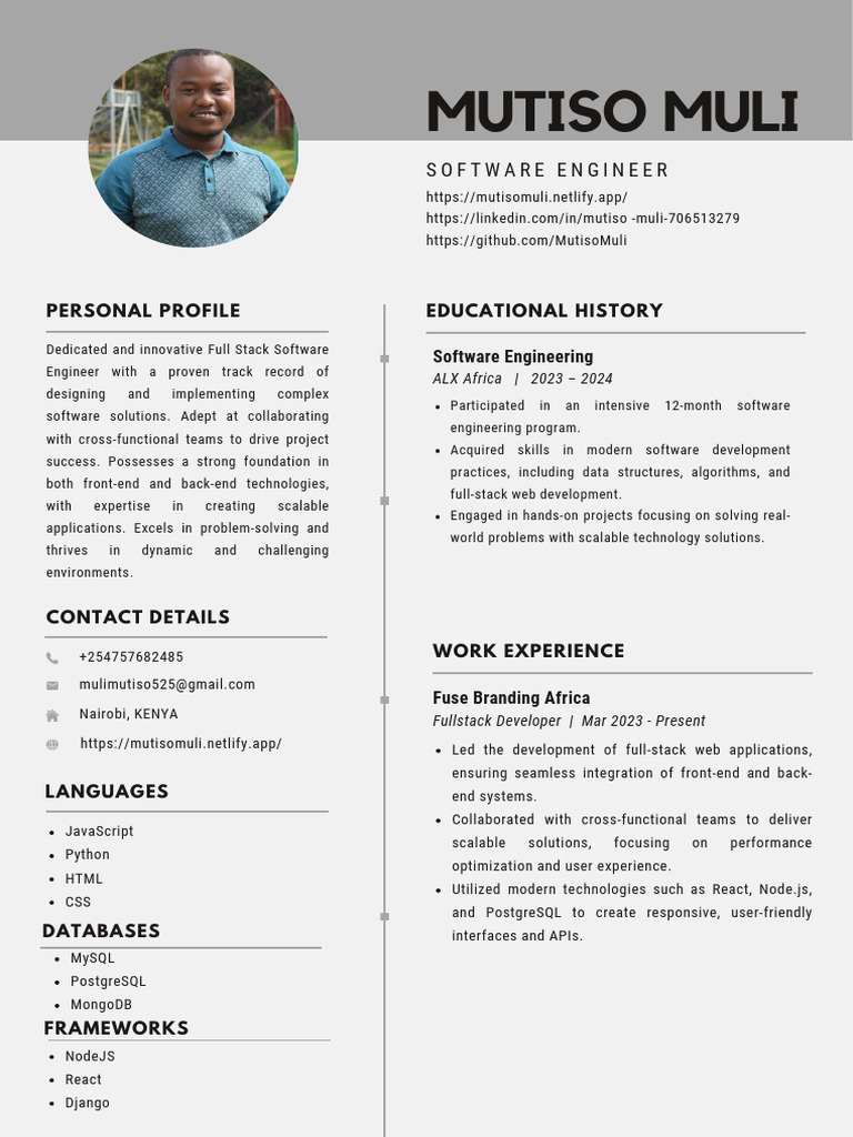 Full Stack Software Engineer Profile | PDF | Computing | Software ...