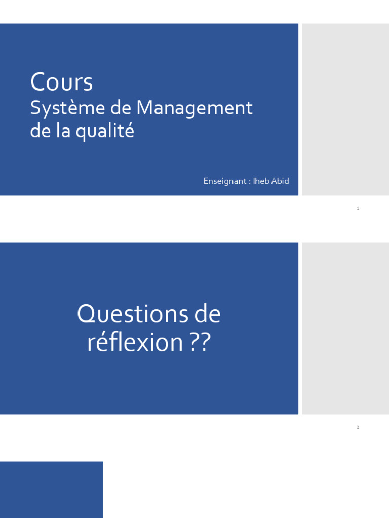 Introduction à l'ISO 9001 et ses enjeux | PDF | Management de la ...