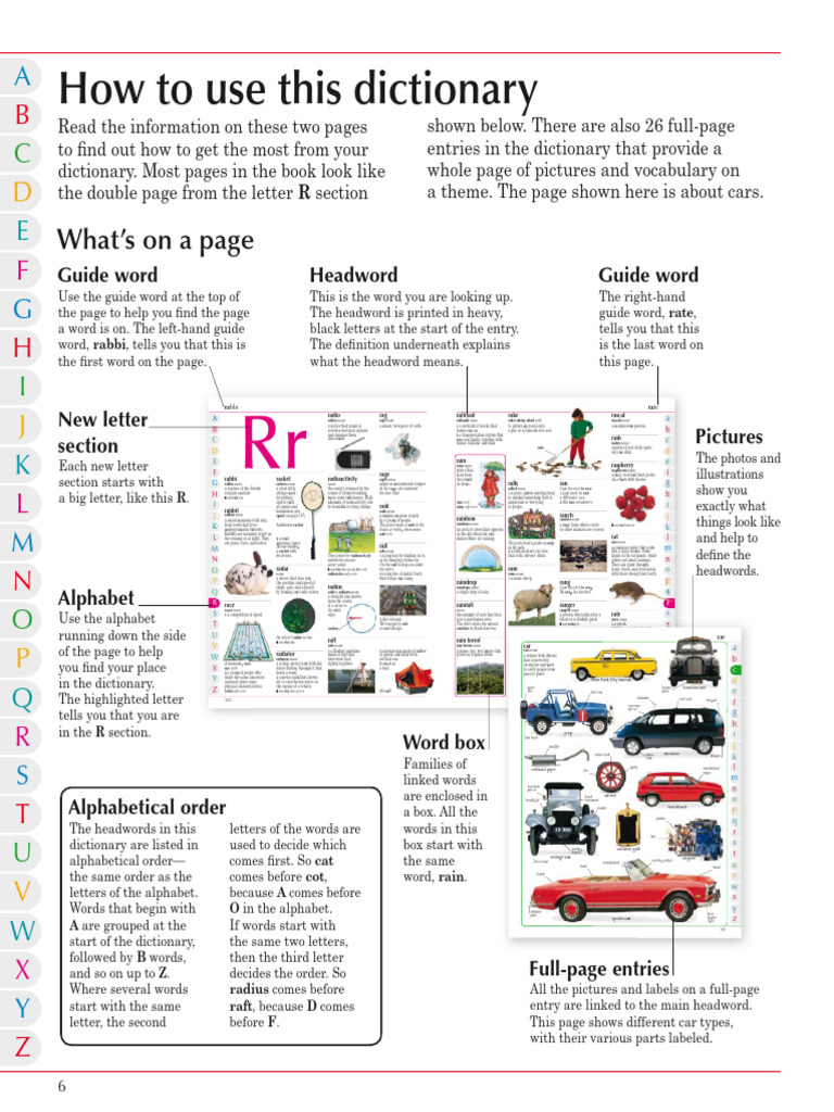 Comprehensive Dictionary Guide: R Section | PDF | Rain