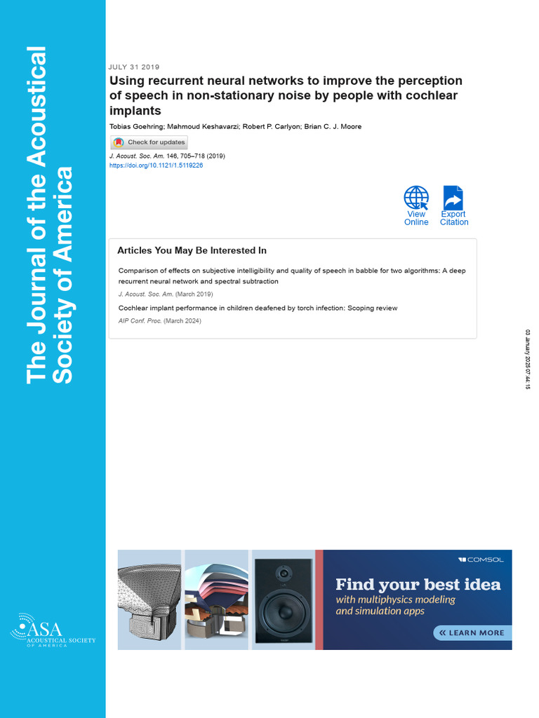 RNNs Enhance Speech Perception in Noise | PDF | Signal To Noise Ratio ...