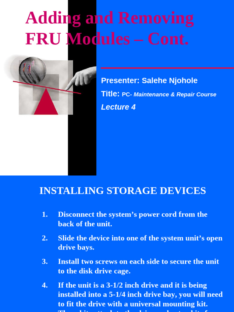 Installing and Configuring Storage Devices | PDF | Laptop | Hard Disk Drive