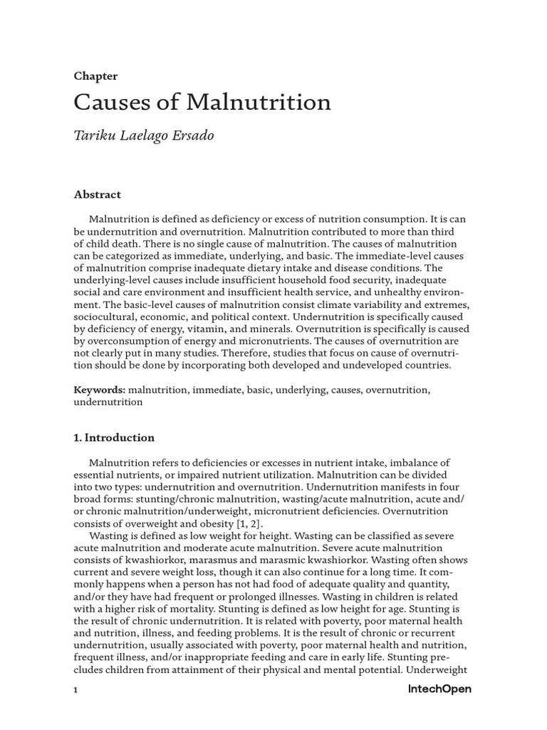 Cause of malnutrition | PDF | Malnutrition | Vitamin