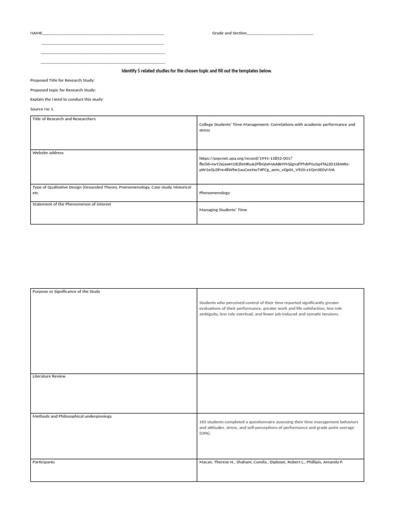 RRL Template (1) | PDF | Psychological Concepts | Psychology