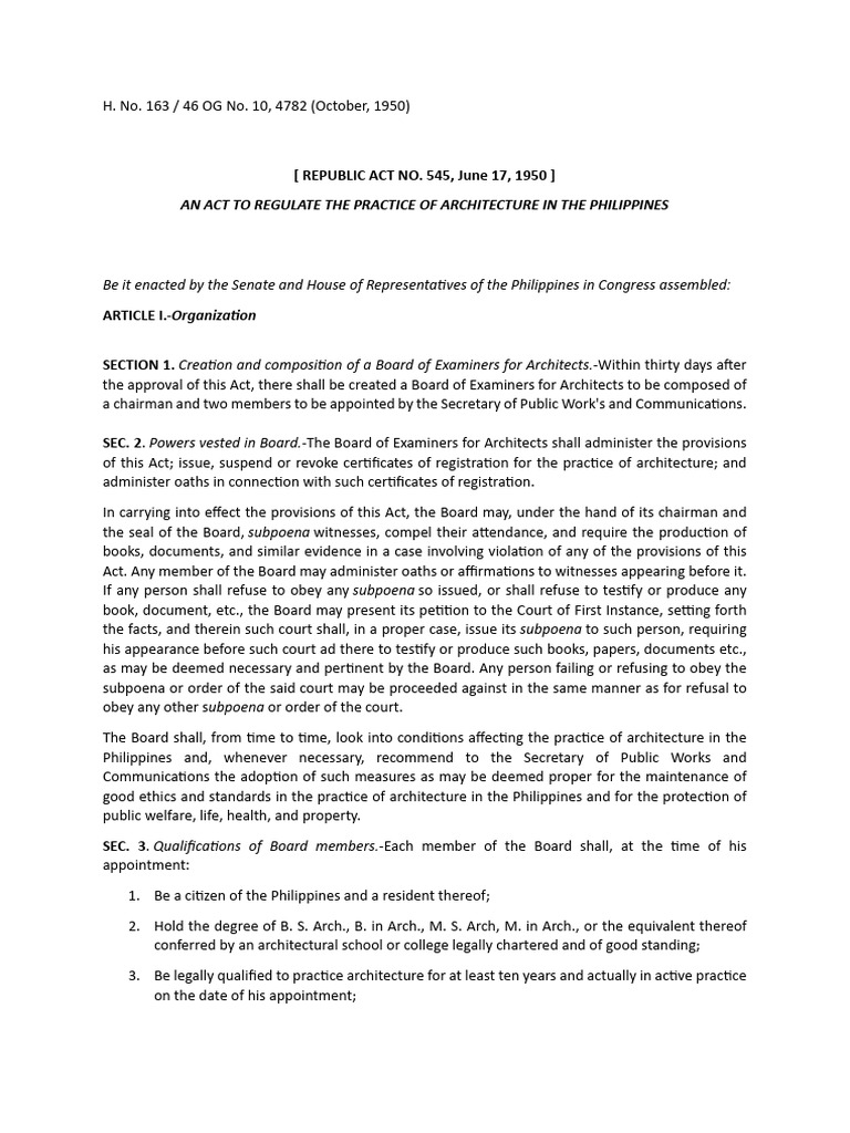 Regulating Architecture Practice in Philippines | PDF