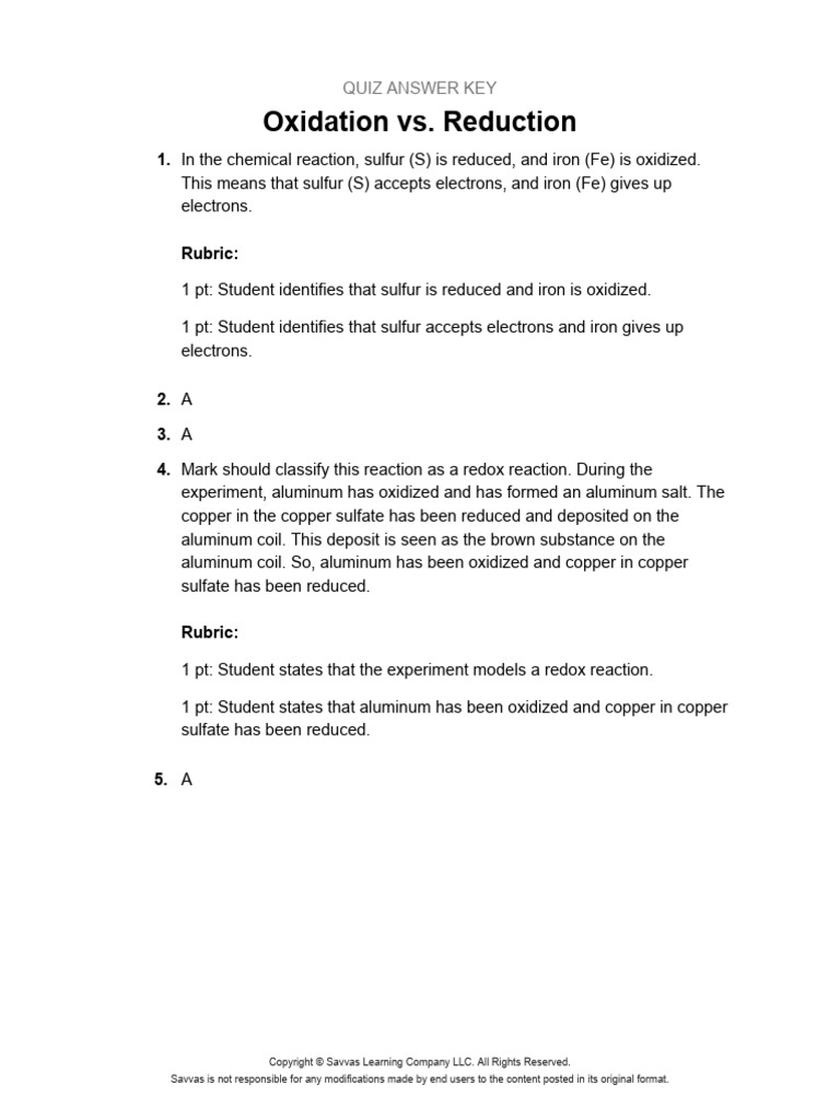 CHEM21 OR 01 LE Quiz AK | PDF