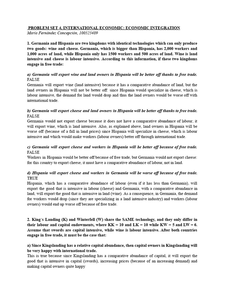 Economic Integration Analysis: Germania vs Hispania | PDF | Business ...
