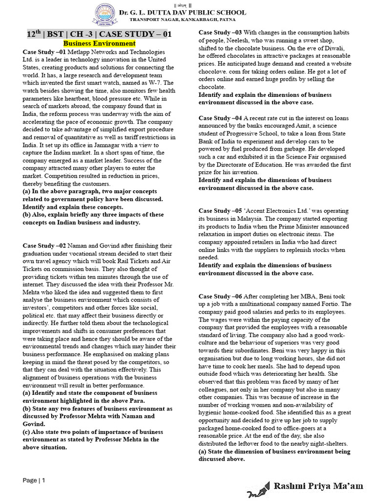 Business Environment Case Studies Analysis | PDF | Salary | Economies