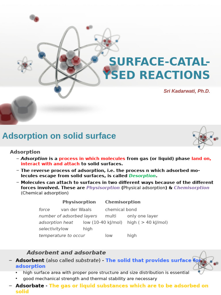 3 - Heterogeneous Catalysis | PDF | Adsorption | Heterogeneous Catalysis