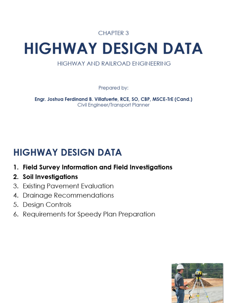 Highway Design Data Overview | PDF | Geotechnical Engineering | Road