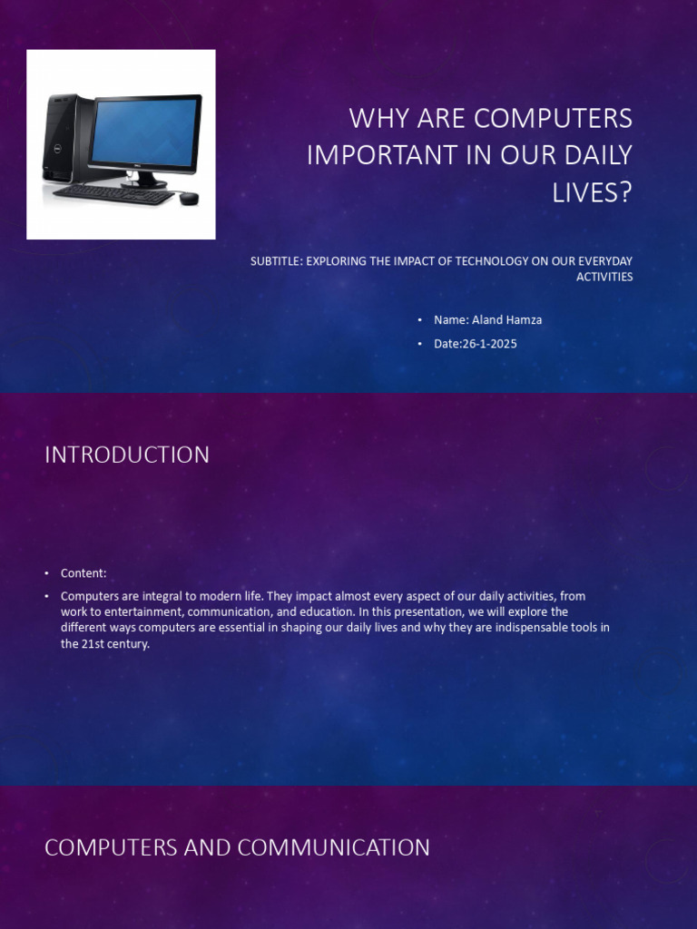 Importance of Computers in Daily Life | PDF | Educational Technology ...