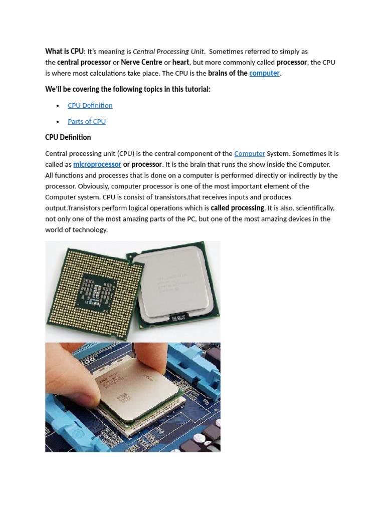 What Is CPU | PDF