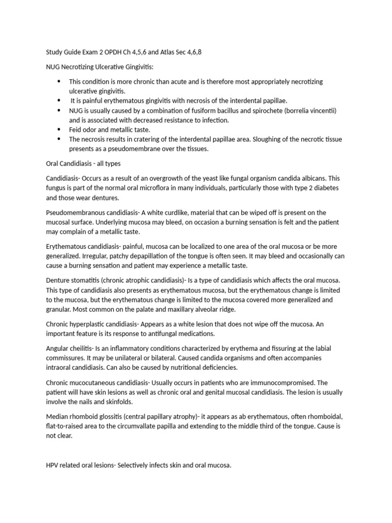 Exam 2 Study Guide OPDH 4,5,6 Atlas 4,6,8 | PDF | Human Tooth | Tooth ...