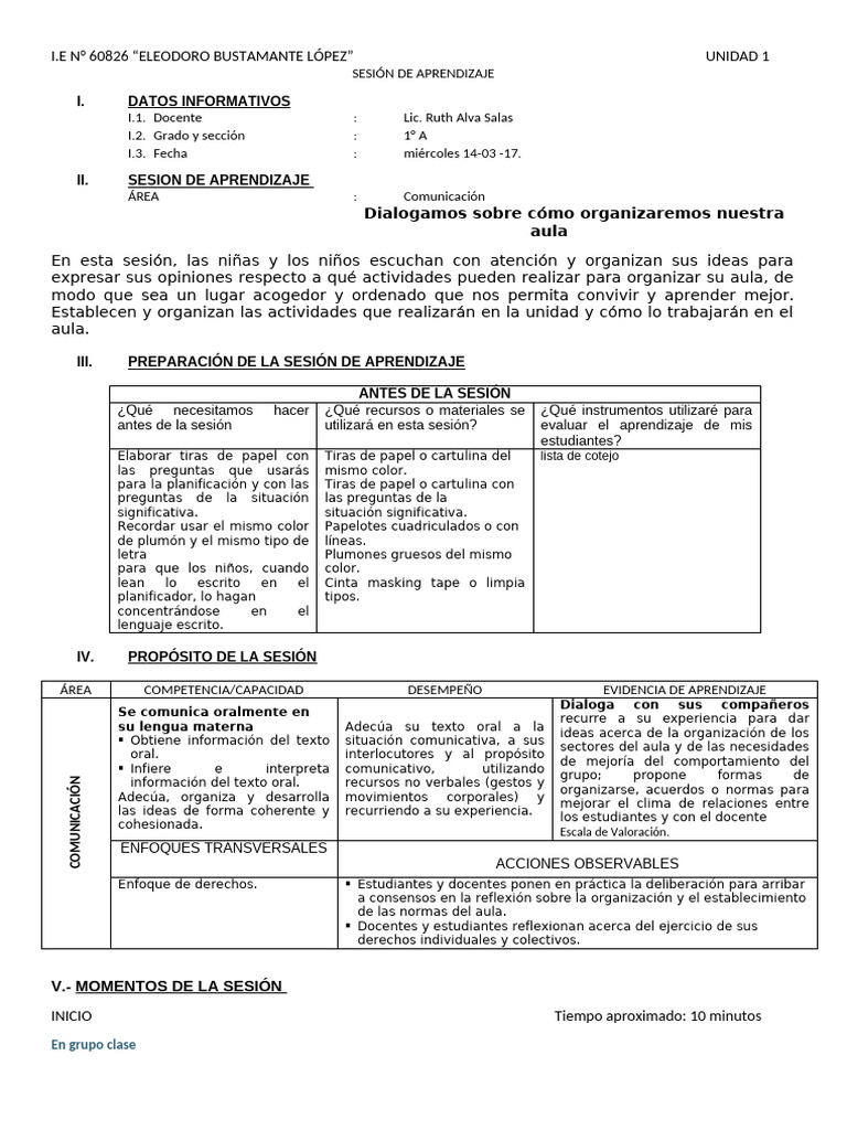Como Organizamos Nuestra Aula | PDF | Aprendizaje | Salón de clases