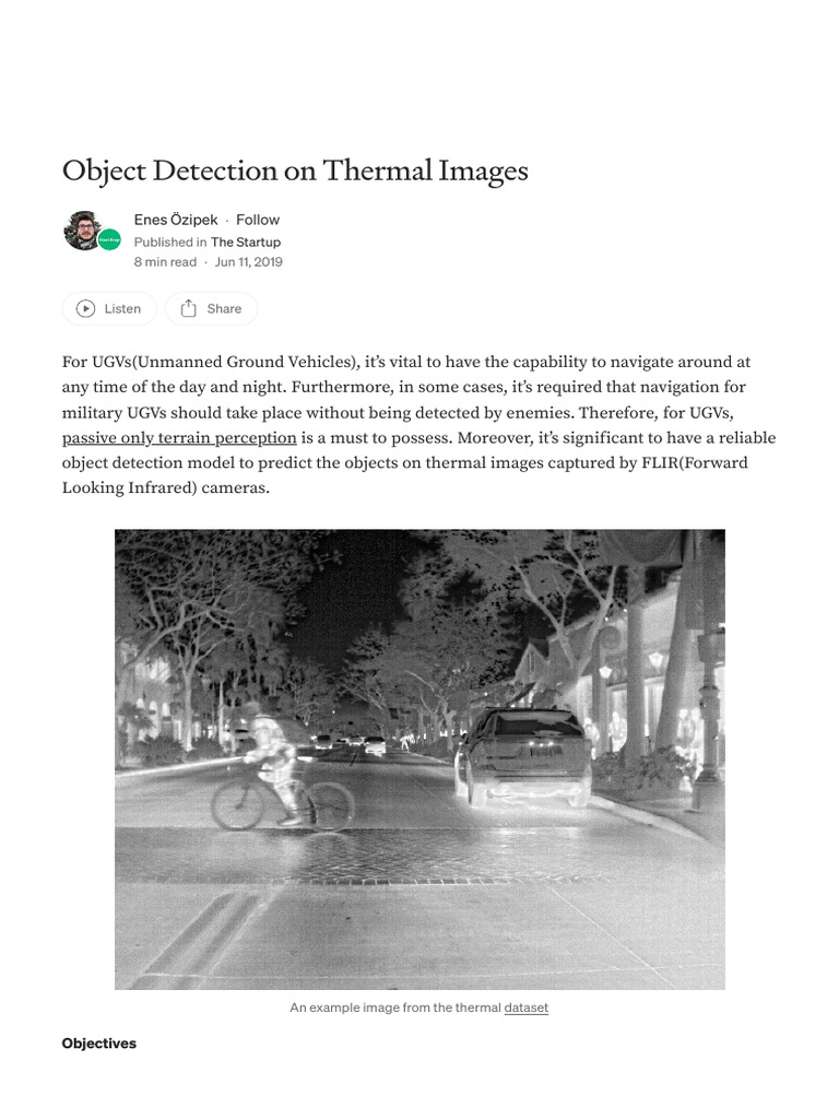 Object Detection On Thermal Images - by Enes Özipek - The Startup ...