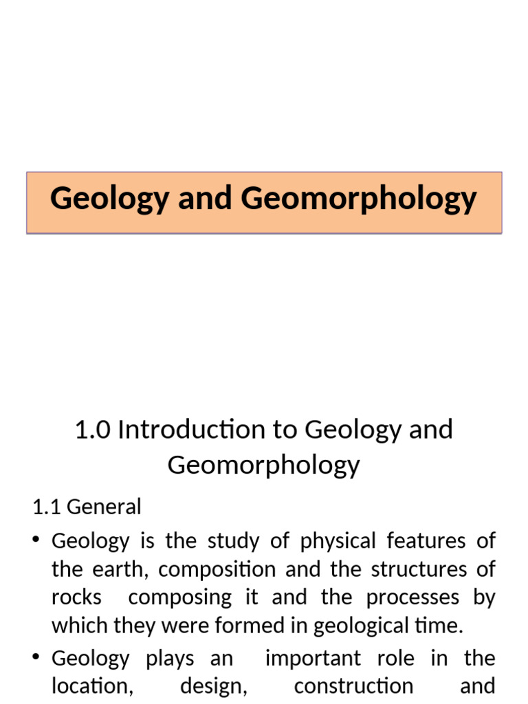 Geology and Geomorphology Overview | PDF | Rock (Geology) | Sedimentary ...