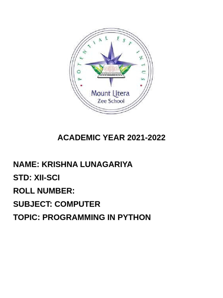 Python Programming Project Certificate | PDF