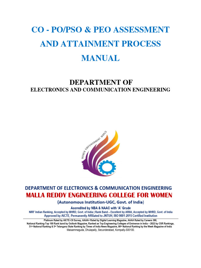 ECE Assessment and Attainment Manual | PDF | Engineering | Knowledge