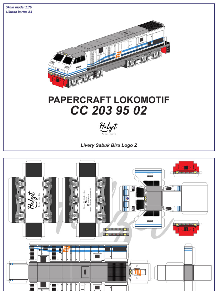 Papercraft Lokomotif CC 203 Gratis | PDF