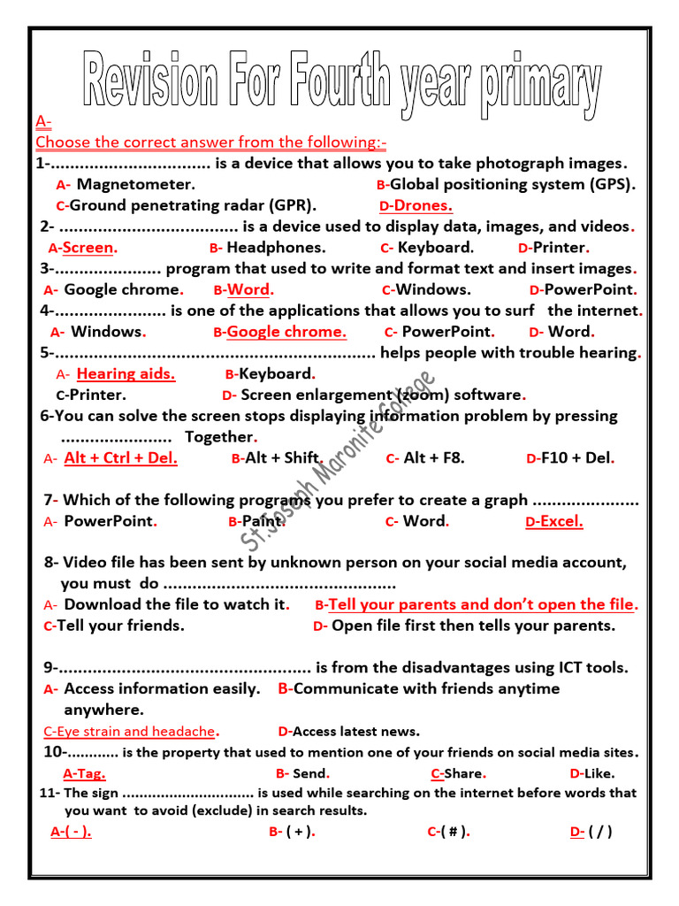 2025-01-03-181725revision .Fourth Primary 2024 | PDF | Internet ...