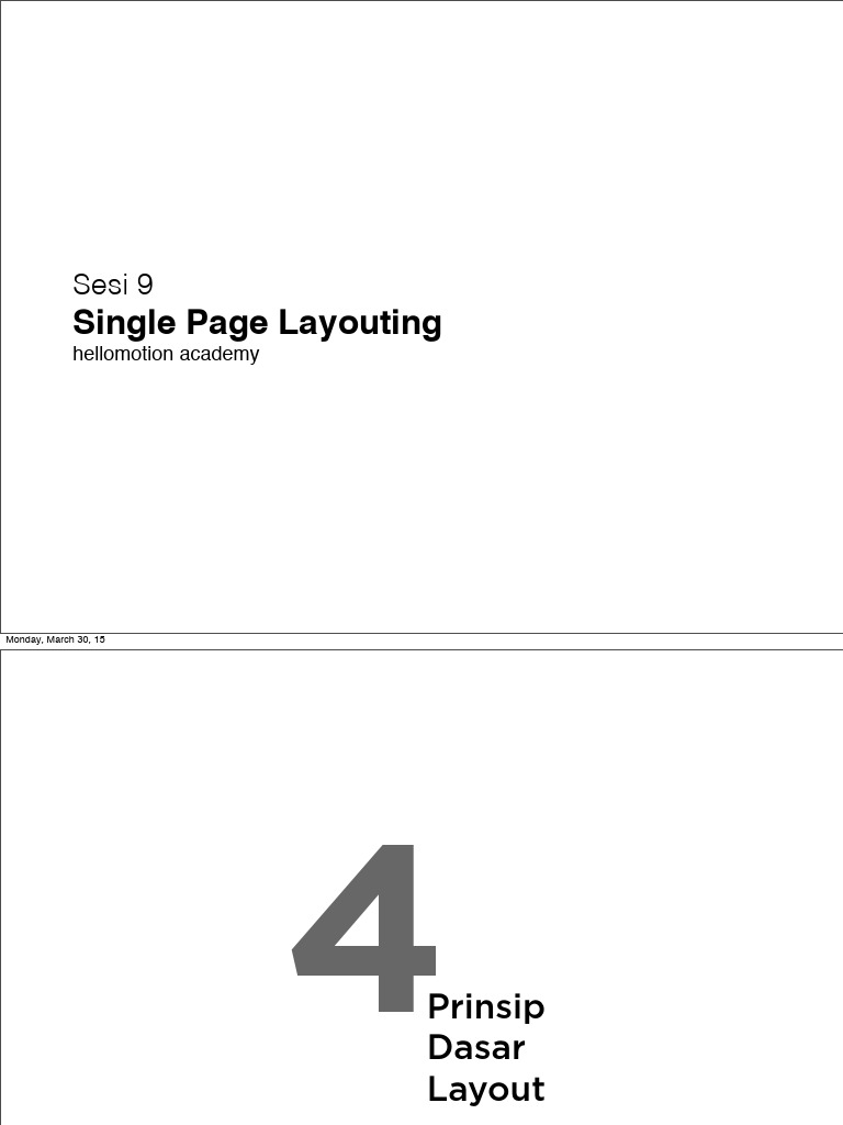 Prinsip Layout Single Page Desain | PDF
