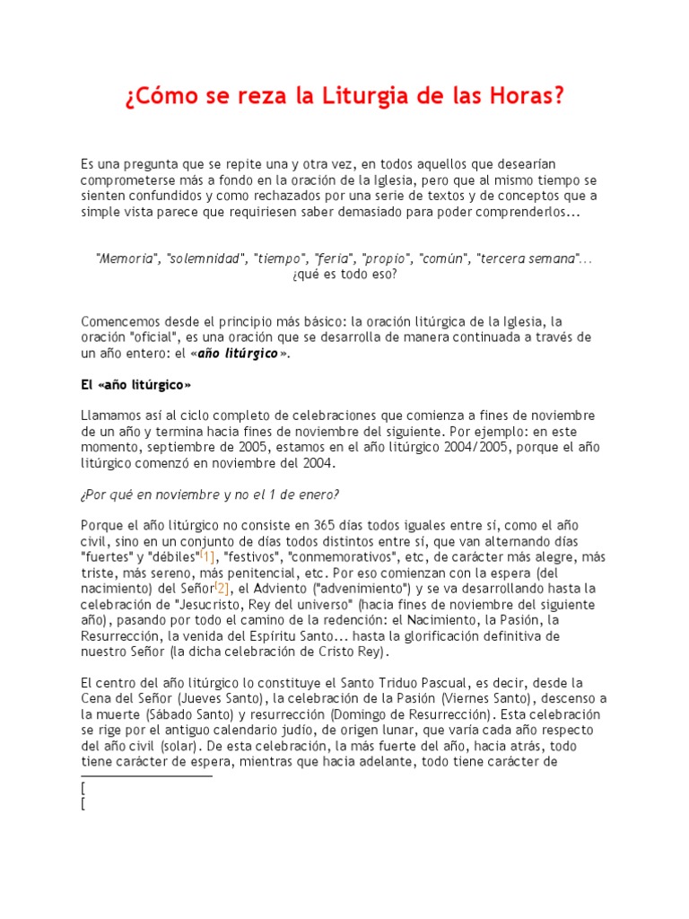 Cómo Se Reza La Liturgia De Las Horas Descargar Gratis Pdf Año