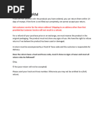 H&M Return Form Instructions | PDF