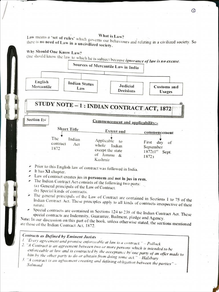 Contract 1 Notes | PDF