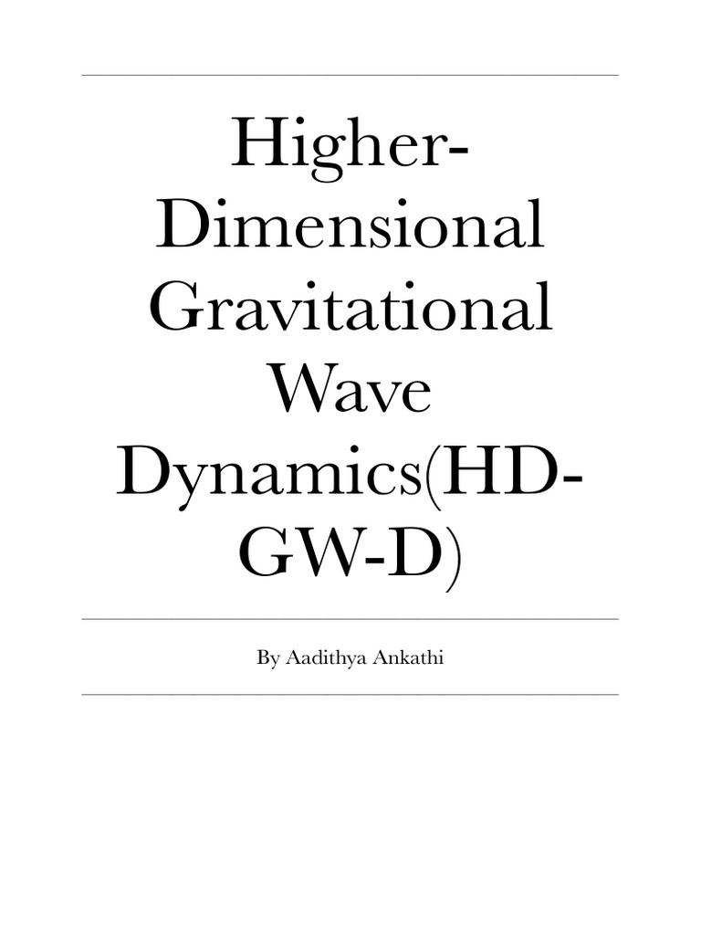 Higher-Dimensional Gravitational Waves Analysis | PDF | General ...