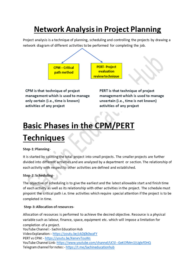 Network Analysis Pert Vs Cpm Guide Pdf