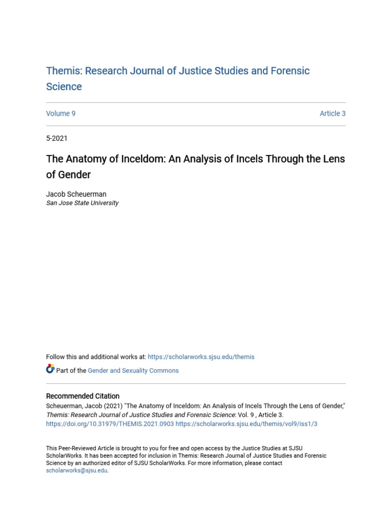 Anatomy of Inceldom: Gender Analysis | PDF | Masculinity | Gender