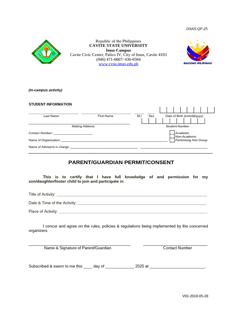 Student Activity Consent Form | PDF