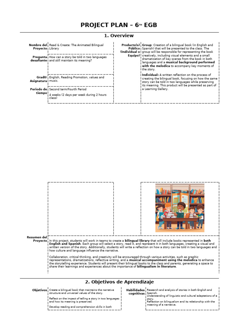 Bilingual Book Project Plan | PDF | Narrative | Human Communication