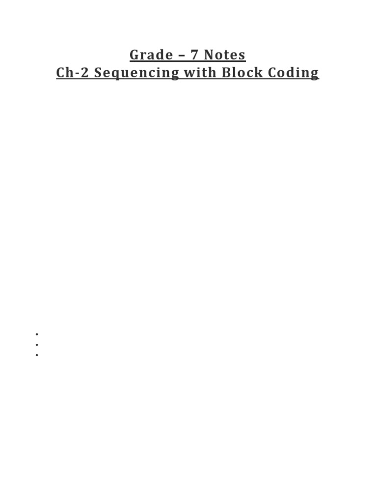 GR - 7 - Comp - Notes - LN - 2 - Sequencing - With Block Coding | PDF