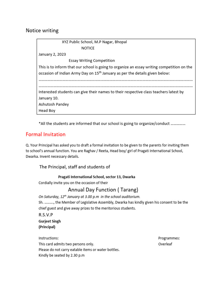 School Event Notices and Invitations | PDF | Tourism