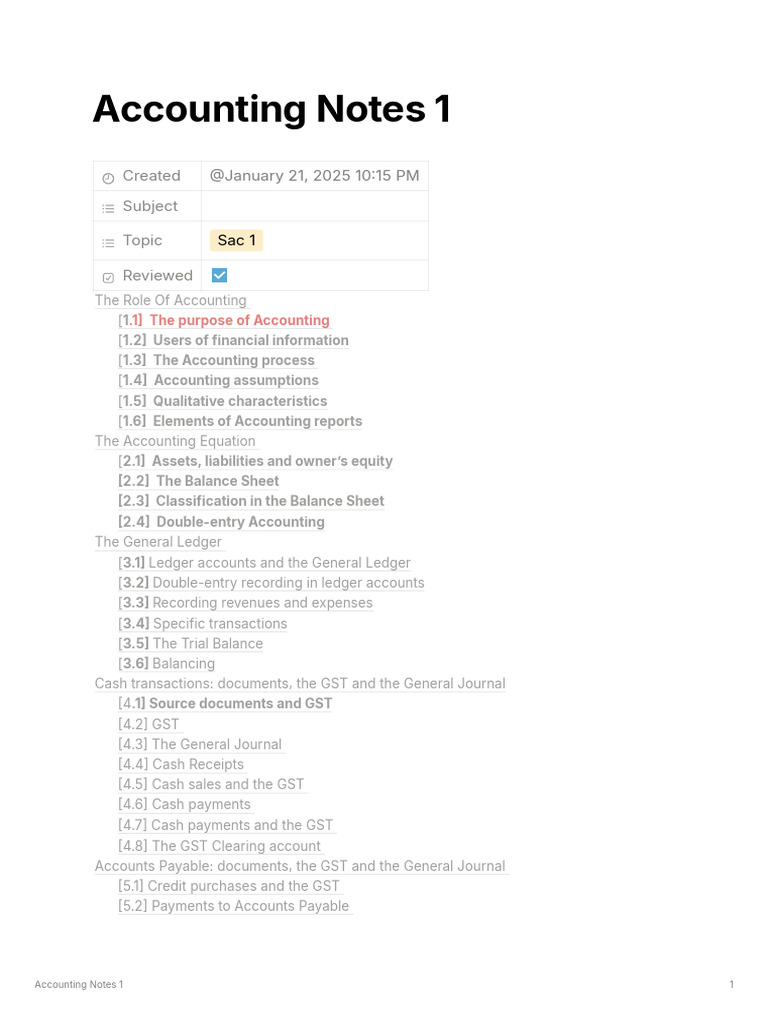 Accounting_Notes_1 | PDF | Debits And Credits | Balance Sheet