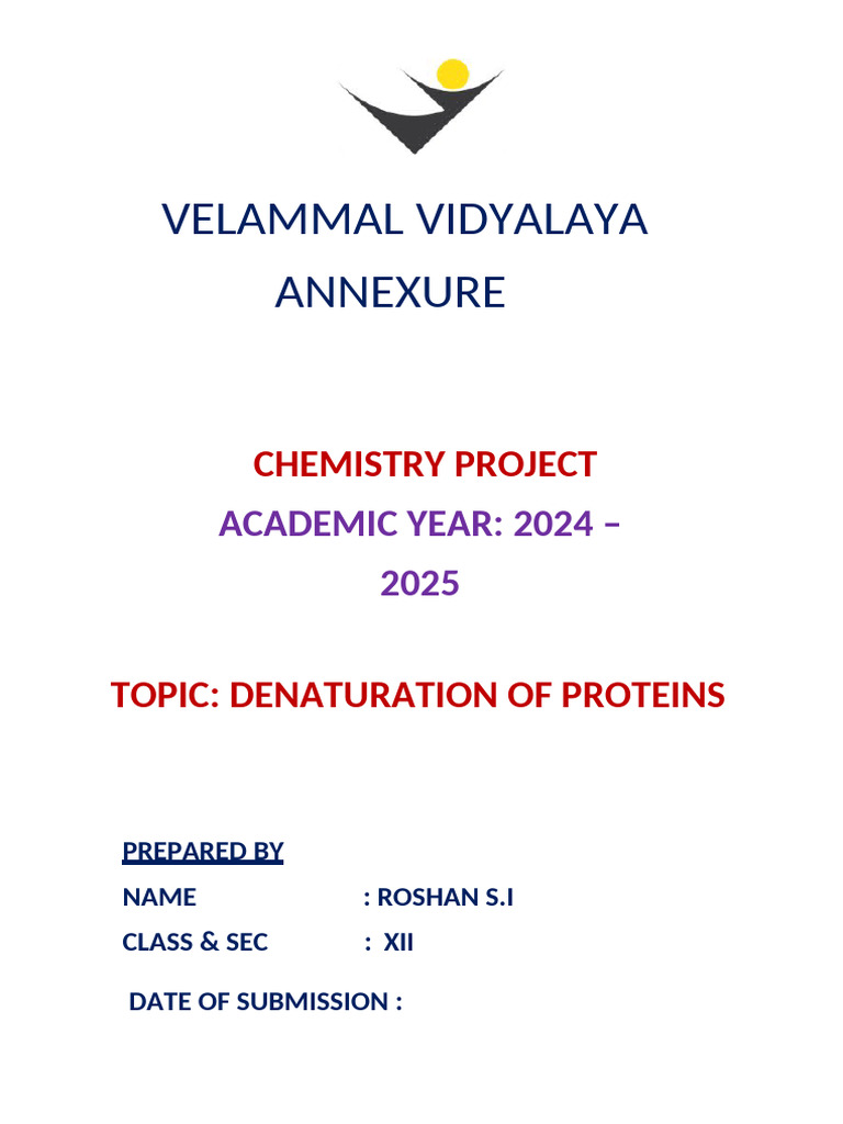 Chemistry Project | PDF | Denaturation (Biochemistry) | Nutrients