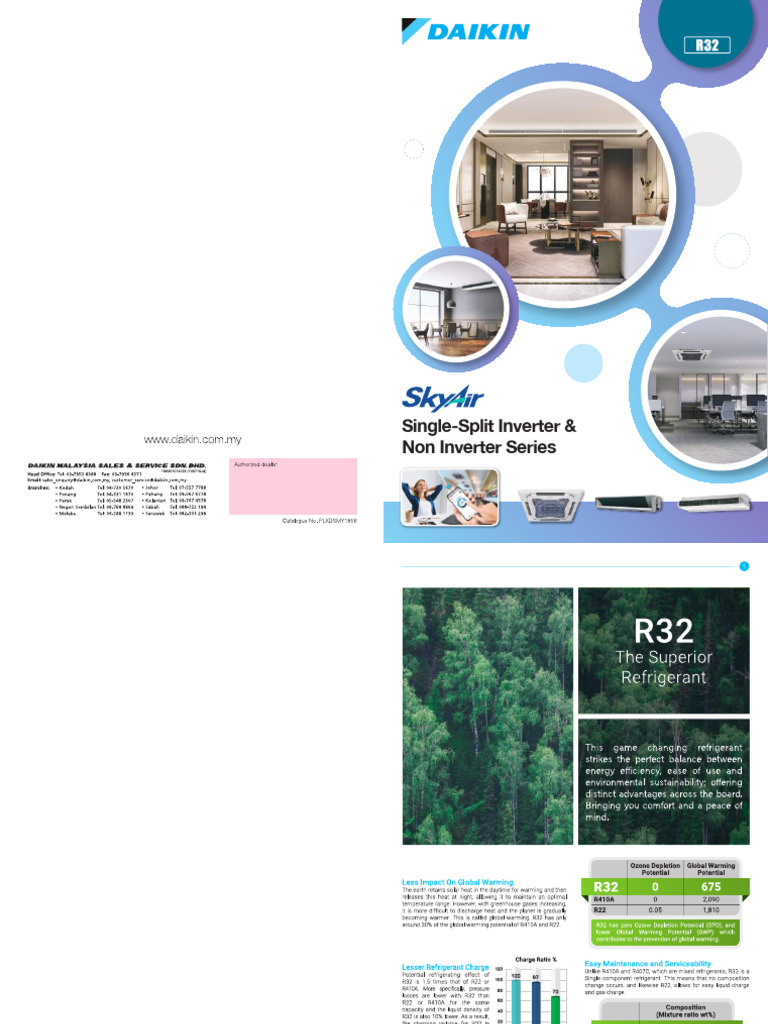 Daikin R32 Inverter & Non-Inverter Units | PDF | Heat Exchanger | Influenza