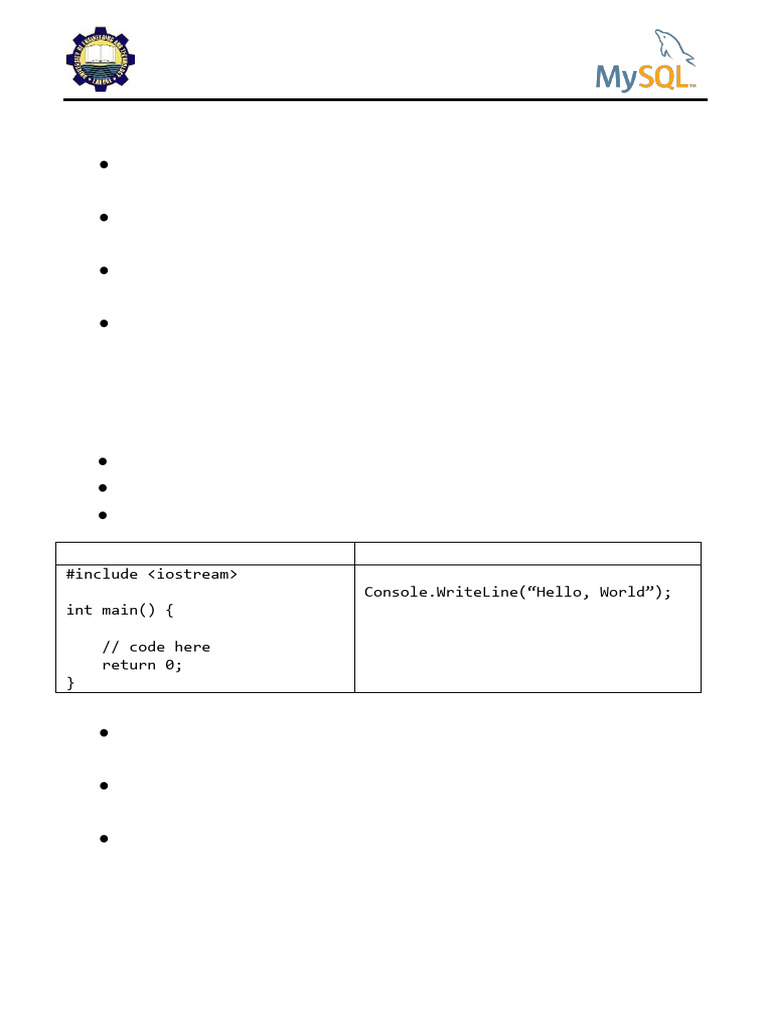 Week2v2 (1) | PDF | C Sharp (Programming Language) | C++