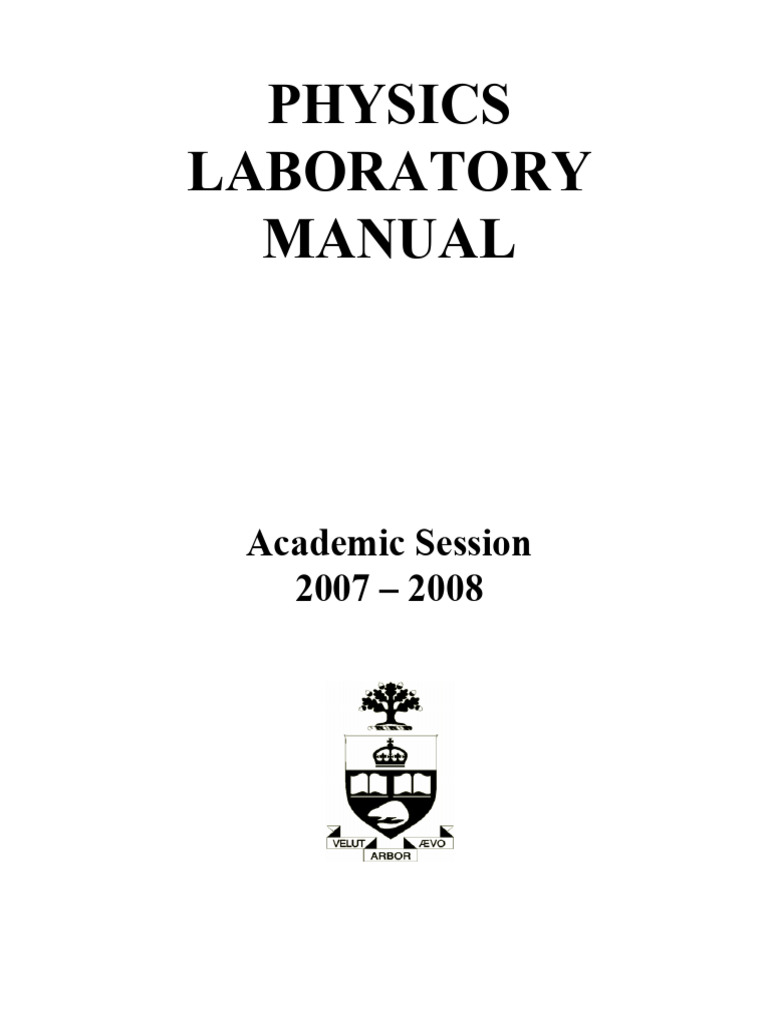 Physics Laboratory Manual 2007-2008 | PDF | Experiment | Radiation